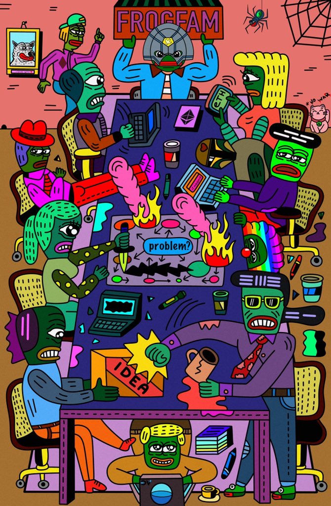 PEPE AT WORK <a href="/jaggedsoft/">jagged</a> <a href="/jaggedVIP/">SKOPfather</a>  foundation.app/@Makeev666art/…