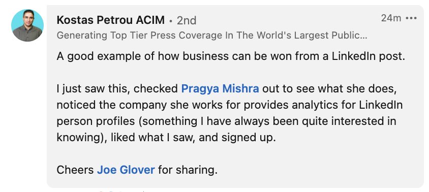 pragyami's tweet photo. Proof how business is won from content on LinkedIn ↓

@josepheglover ❤️ https://t.co/uQbvgmqSeL