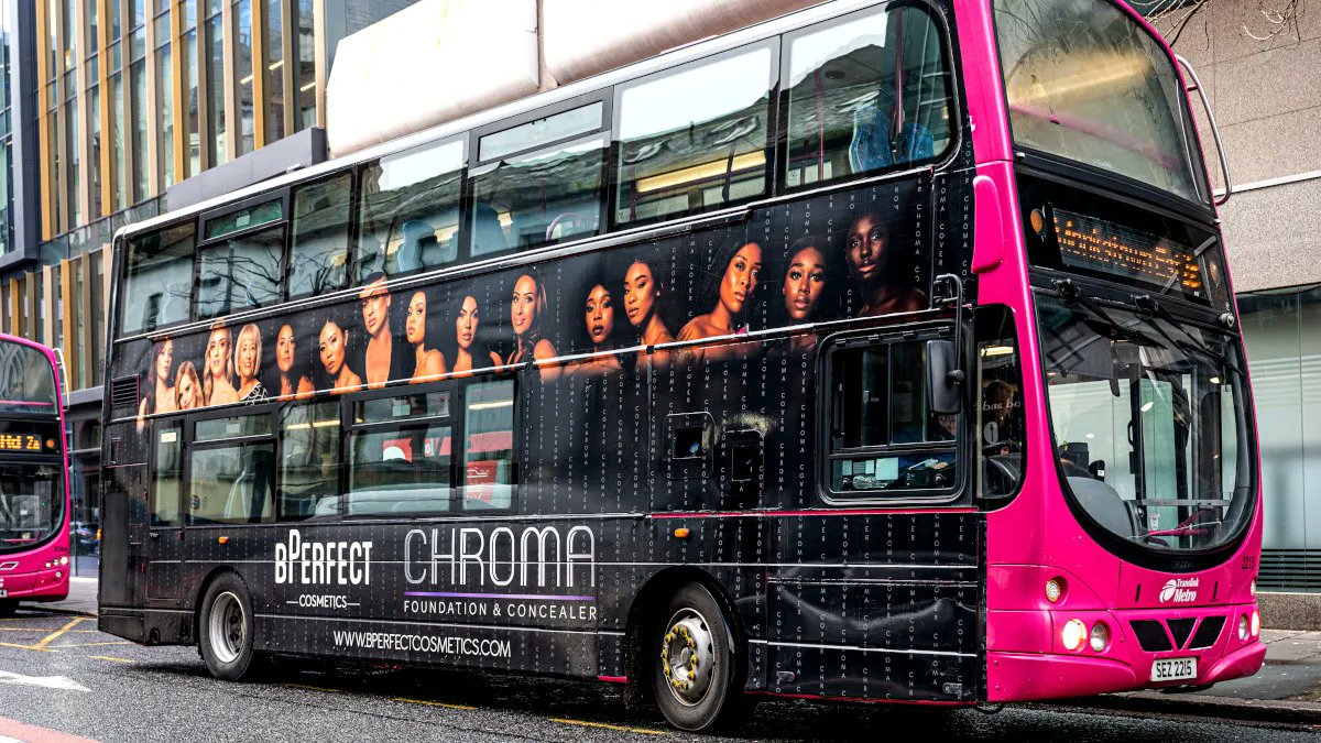 GlobalNIreland's tweet photo. Following an outdoor advertising debut, @BPerfectCosm has extended its high street presence with this head-turning #wrappedbus campaign💄💋 This one-of-a-kind bus is delivering brand fame & driving relevancy in proximity to BPerfect’s Belfast store.
@ASGandPartners | @PMLGroupNI https://t.co/66sTM3i6Co