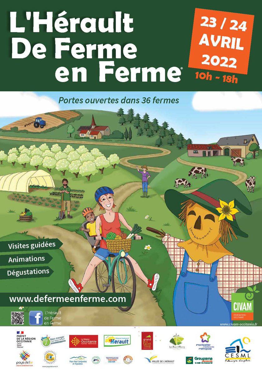 CivamOccitanie's tweet photo. 👨‍🌾🐐🌿  L'Hérault de Ferme en Ferme 2022, c'est le week-end du 23/24 avril ! 36 fermes vous ouvrent leurs portes : visites, animations, dégustations…
➡️ Préparez votre circuit sur https://t.co/jCFOAppbwB 
#defermeenferme #réseauxcivam #savoirfairepaysan https://t.co/gSeBKtl0OD