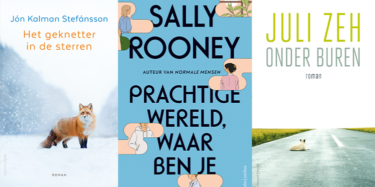 amboanthos's tweet photo. Longlist Europese Literatuurprijs 2022:

Het geknetter in de sterren - Jón Kalman Stefánsson (vert. Marcel Otten)
Prachtige wereld, waar ben je - Sally Rooney (vert. Gerda Baardman en Jan de Nijs) 
Onder buren - Juli Zeh (vert. Annemarie Vlaming)

https://t.co/55IncvxZJZ https://t.co/IkYXKD48wC