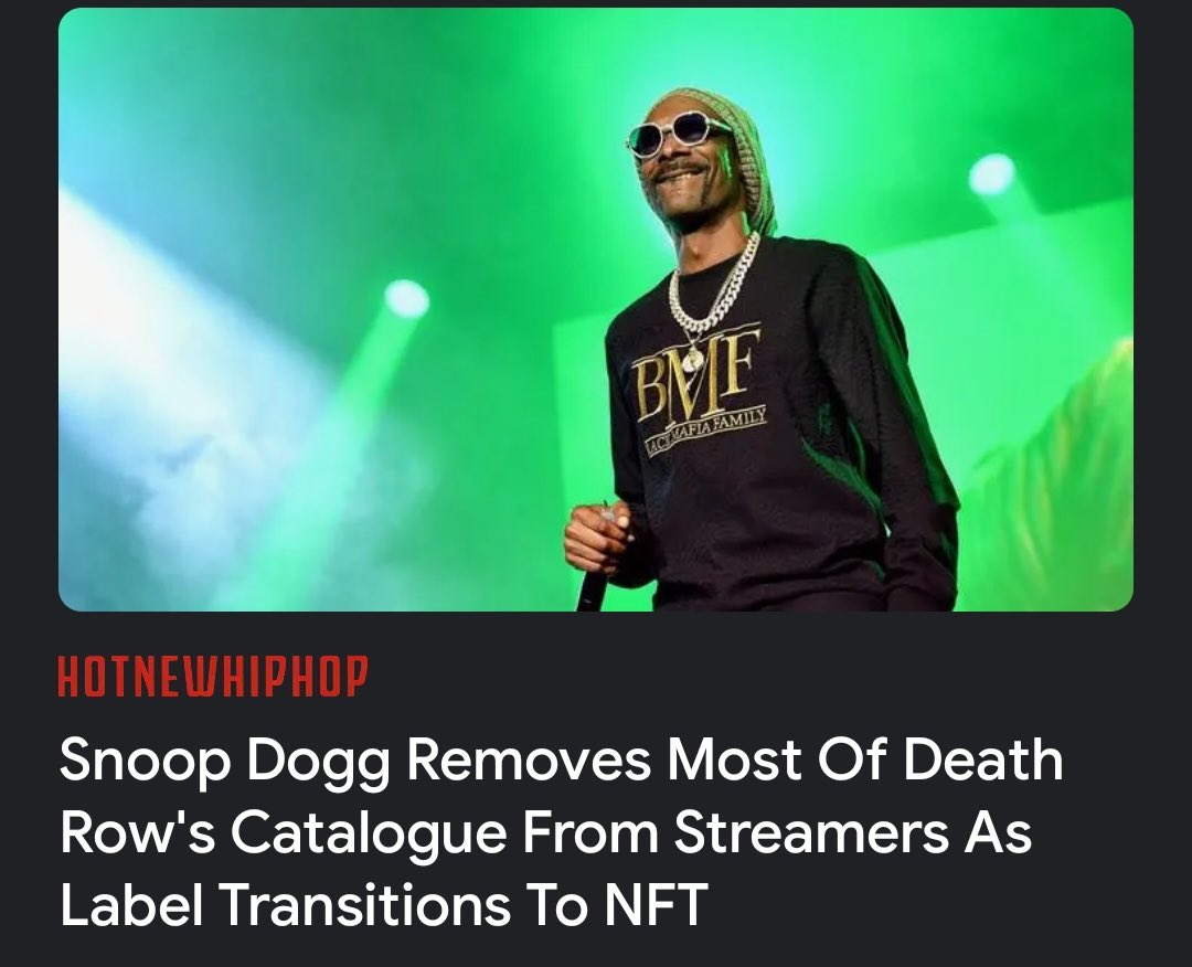 Mangocrypto666's tweet photo. Global music industry about to change with decentralisation and OG is leading the way. #SnoopDogg #GalaGames #NFT #musicnode #blockchain https://t.co/KLHsbC5dfm
