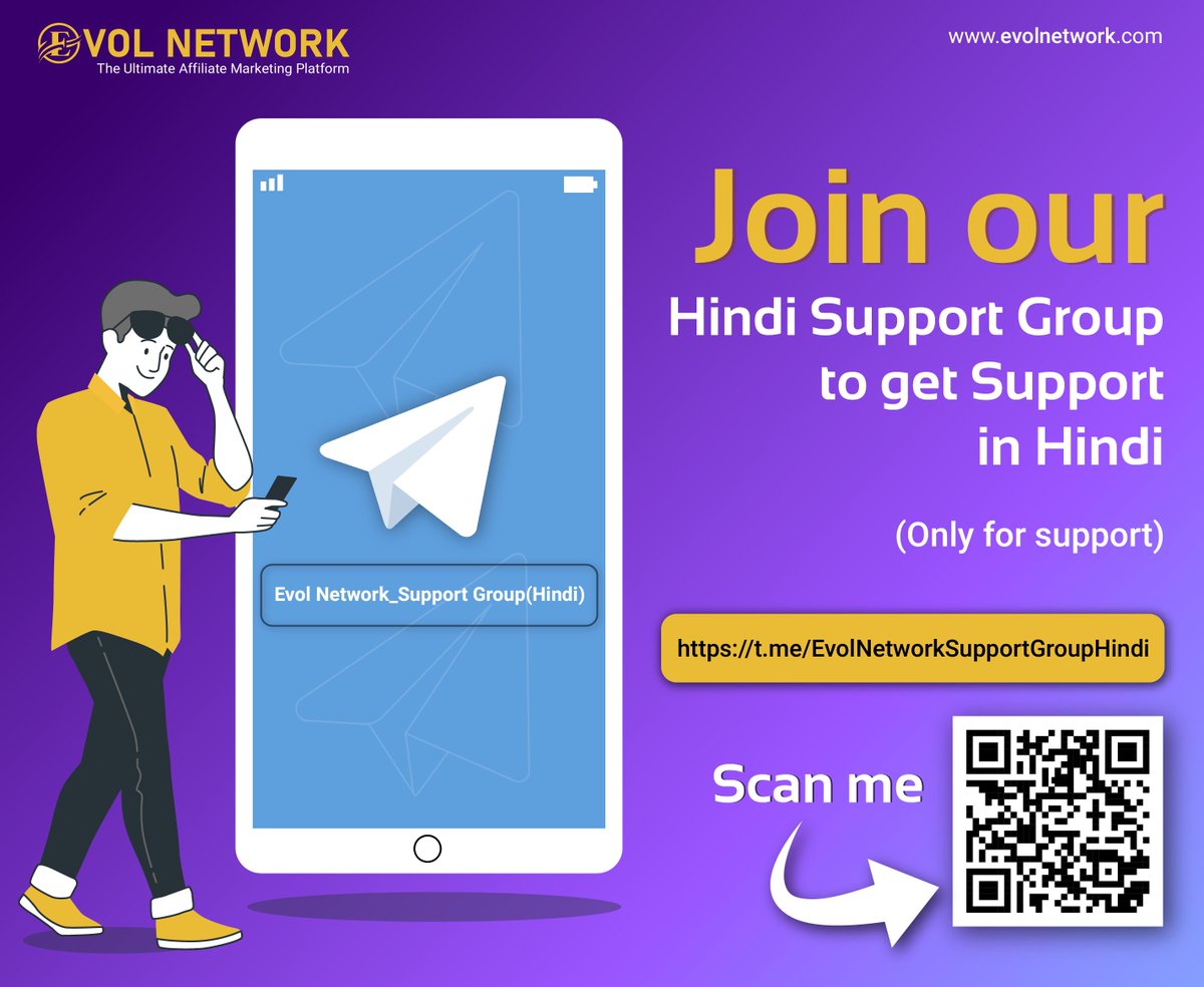 We have great news for our investors from India
 
Now, you can join our support group in Hindi.
 
Visit t.me/EvolNetworkSup… today.
 
Learn more from evolnetwork.com
 
#evolnetwork #evol #telegram #crypto