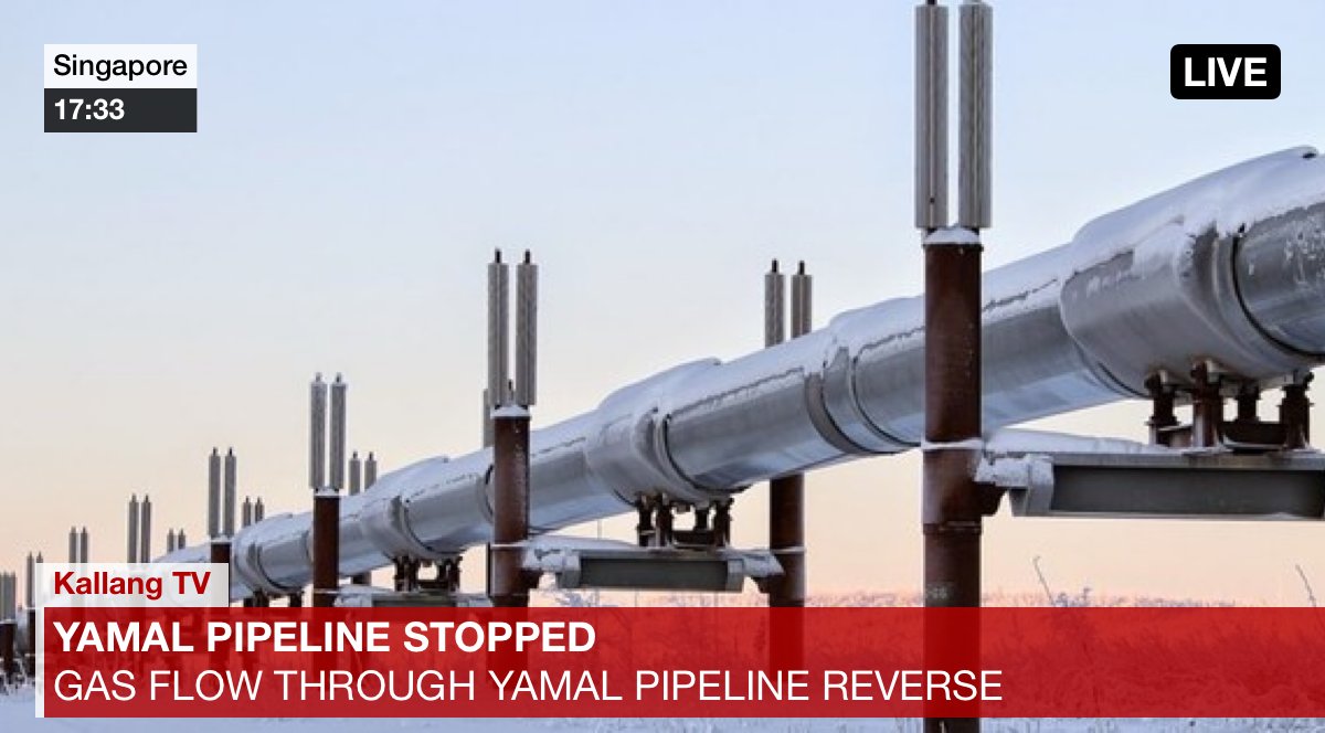🚨GAS FLOW THROUGH YAMAL PIPELINE STOPPED