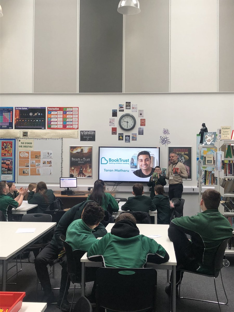 Full house in the library today for the live Q&amp;A <a href="/TaranMatharu1/">Taran Matharu - Dragon Rider (April 2024)</a> McKenzie is particularly excited to listen to Taran! We love your books 📚 Thank you to Mr Dalton for hosting! <a href="/LibrarianSsa/">LibrarianSSA</a>  #edutwitter #readingforpleasure #readingcommunity #author #fiction #Wattpad