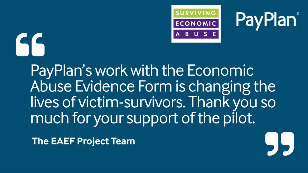 PayPlan's tweet photo. We're proud to work with @SEAresource. The #EAEF prevents victim-survivors going through the trauma of recounting their story more than once &amp; means they don't need to negotiate with multiple #creditors.

Find out more about the work we do here: https://t.co/kCNh94Xyjc https://t.co/gGRH1ENd6n