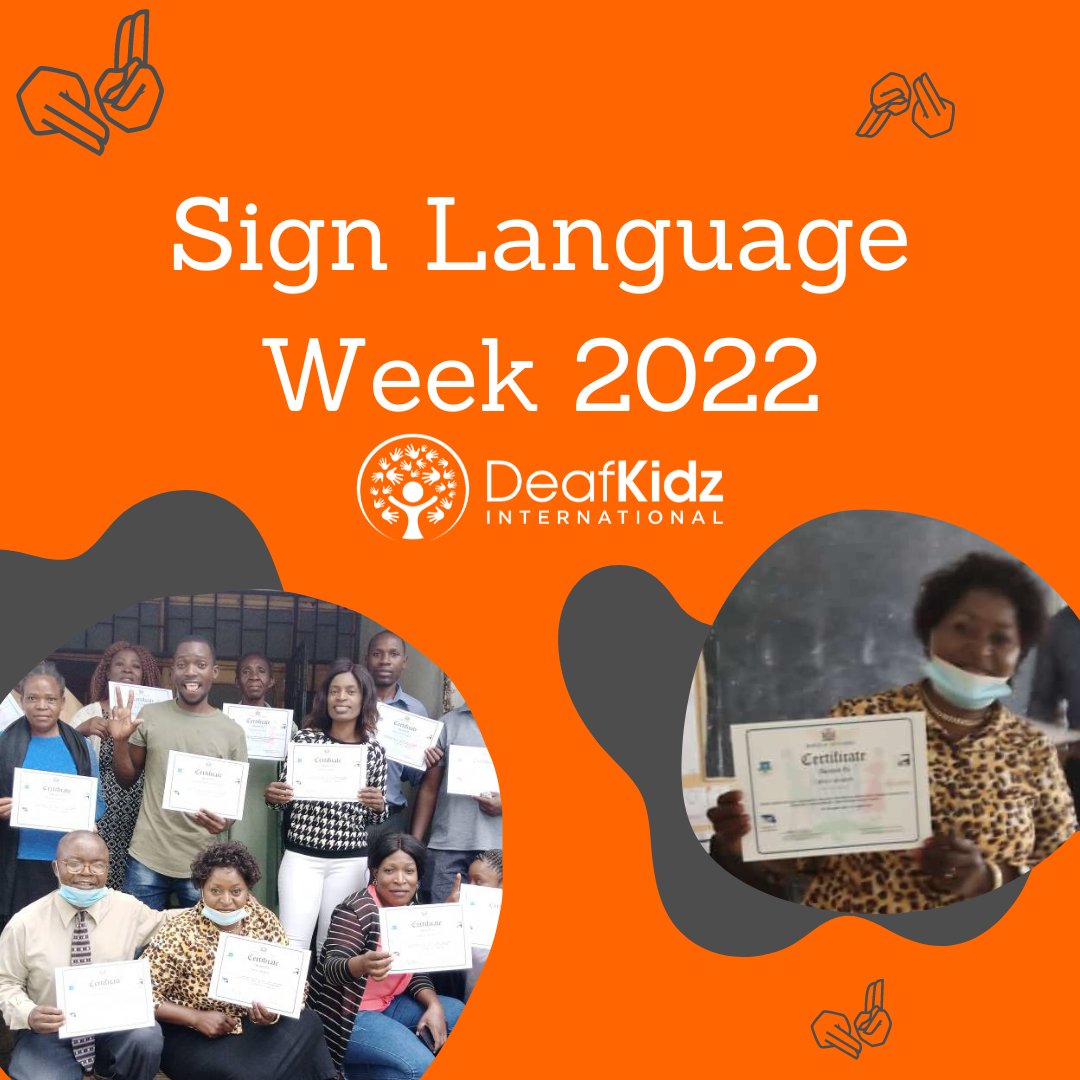 DeafKidzIntl's tweet photo. This week is #SignLanguageWeek2022! This week we are celebrating the parents of #deaf children in Zambia who took part in our #SignLanguageTraining to improve the communication with their children. #SLWEEK2022 #SignLanguageWeek #CharityTuesday https://t.co/M06qBK4e5G