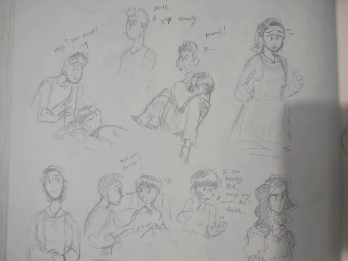 Here's some of the old sketches of my pairo lives au 