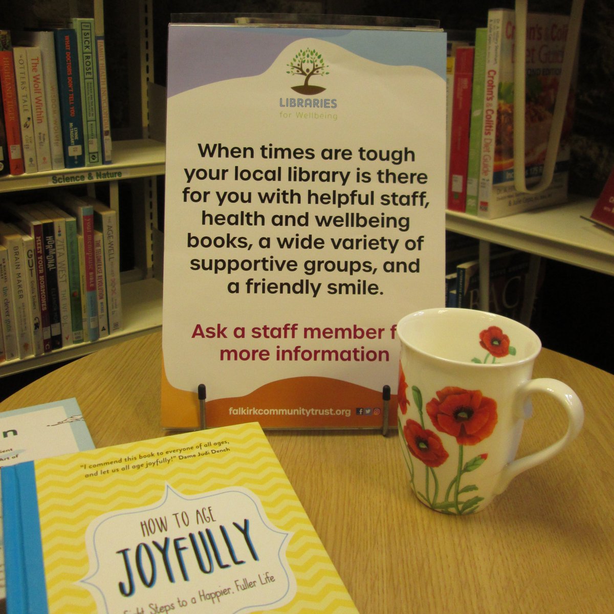 LibFalkirk's tweet photo. Bo'ness Library will be hosting a free Words for Wellbeing Group at 1.30pm today.  Join us for some conversation and refreshments. #Boness #FalkirkLibraries #WordsForWellbeing #LibrariesAreEssential #LibrariesForWellbeing https://t.co/QT8d1BcrgA