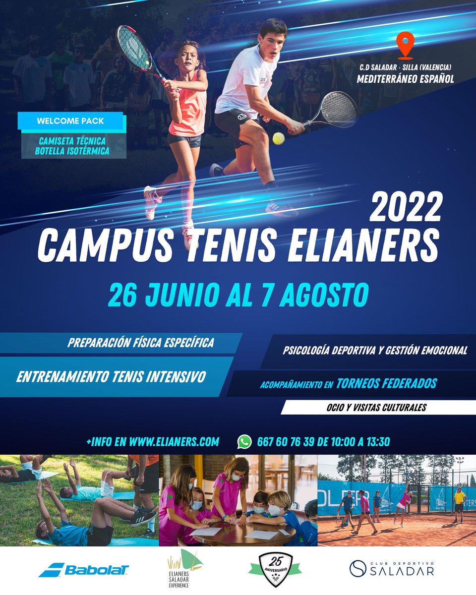 Ya puedes incribirte en el 
<a href="/Elianeroficial/">@ELIANERSOFICIAL</a>
 
👉Filosofía de vida en uno de los campamentos de tenis más antiguos de España
Mira este vídeo, es absolutamente espectacular👇👇

youtube.com/watch?v=jmn9EO…