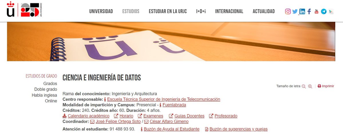 sanz_ismael's tweet photo. Ciencia e Ingeniería de Datos. Un ámbito en el que la demanda de profesionales crece cada año. Nuevo Grado de @urjc Sistemas de datos en ámbitos financieros, industrial, infraestructuras, servicios públicos, transporte..  
@ETSIT_URJC @etsii_urjc https://t.co/qgAHVASgtr