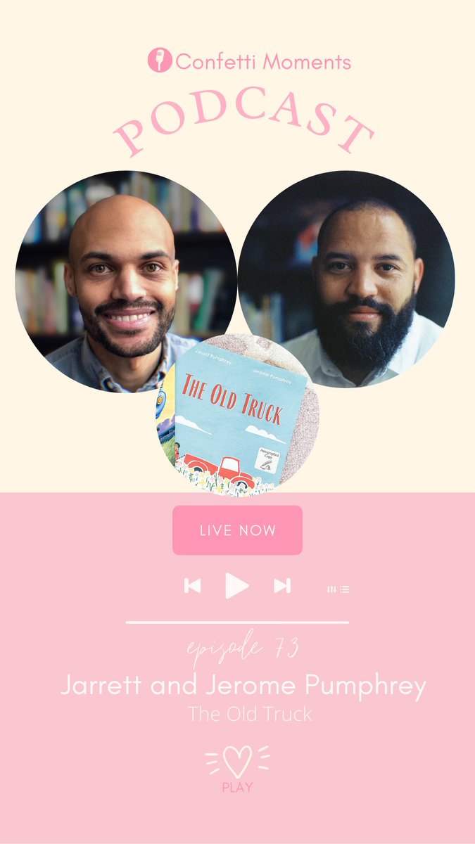 This week’s episode of Confetti Moments podcast features The Pumphrey Brothers- <a href="/jpumphrey/">Jarrett Pumphrey</a> and <a href="/wjpumphrey/">Jerome Pumphrey</a> What a treat it was to learn about their collaborative, creative process that goes into making their books. #confettimoments #openthemagic podcasts.apple.com/us/podcast/con…