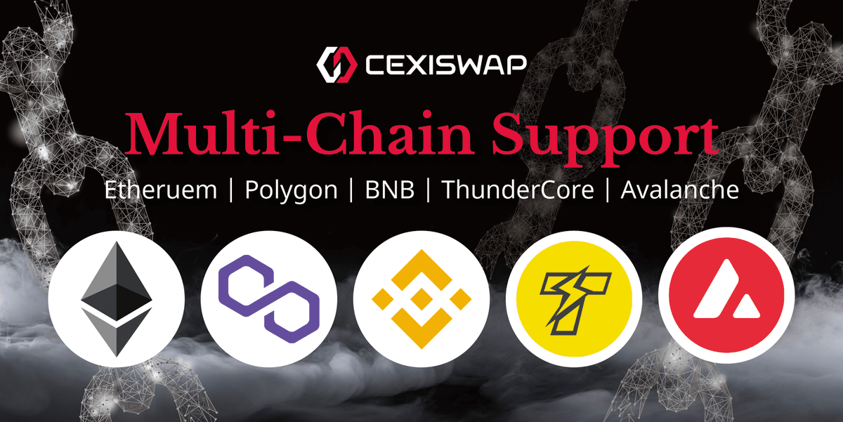 Attention 📢 CEXISWAP now supports 
#Ethereum
#Polygon
#BNB
#ThunderCore
#Avalanche 🆕

Trading is believing 🚀 Discover the best trading opportunity on CEXISWAP⬇️⬇️⬇️
cexi.to/cexiswap0315