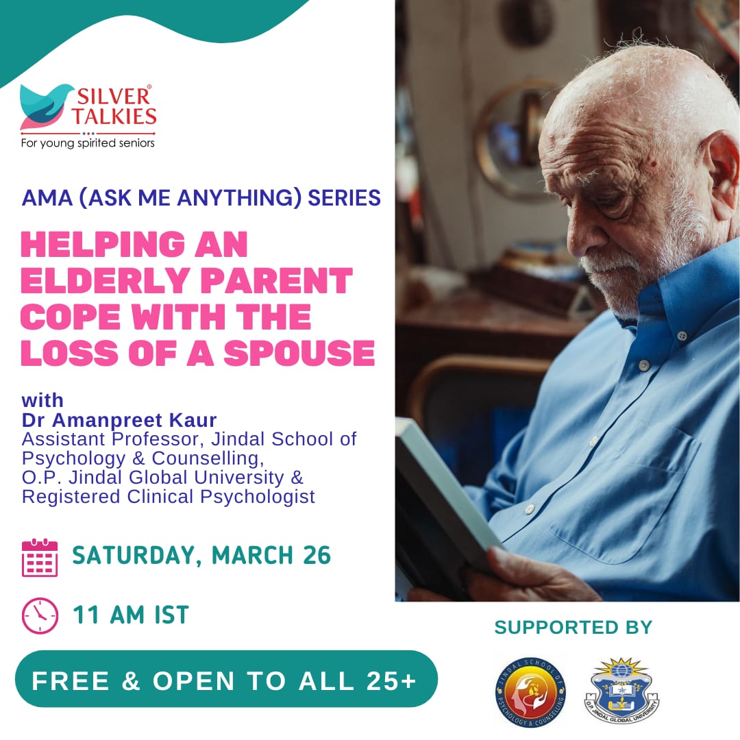 jspc_jgu's tweet photo. Our faculty, Dr. Amanpreet Kaur has been invited as a guest speaker for an event organized by @Silvertalkies in collaboration with JSPC. She will be speaking on 'Grief' and on 'Helping Elderly parent cope with the loss of a spouse'.
Happening on 26th March, 2022 at 11 am. https://t.co/6LySbhNylJ