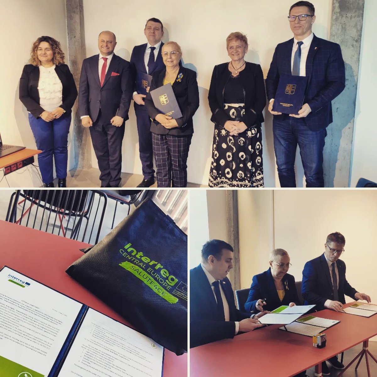 salute4ce's tweet photo. We got it! The Mayors of cities signed the letter of commitment which declare the implementation of the urban environmental acupuncture in 3 Silesian cities @miastochorzow @rudaslaska_official @swietochlowice_official. Let's make our cities greener!
@interregce @salute4ce https://t.co/UL6aP66Y7Z