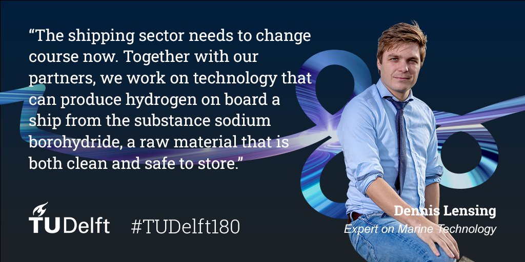 “The shipping sector needs to change course now. Together with our partners, we work on technology that can produce hydrogen on board a ship from the substance sodium borohydride, a raw material that is both clean and safe to store.” tudelft.nl/en/stories/art… #TUDelft180