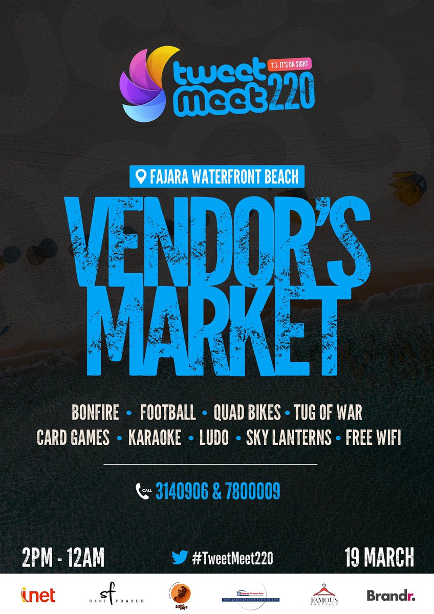 ArlvinAlieu's tweet photo. Here we go!
TweetMeet220 is here✨✨
Make sure you pop up for the Vendors Market with a difference. 
We thank our sponsors 

@saul_frazer - @GLPropertiesAFR - @Brandr220 - @InSISTNet_gm - @AlphaSays_ -  @FamousBoutique_  @fadyhocheimy 

Kindly follow their accounts… https://t.co/n5Bh8GzIyg