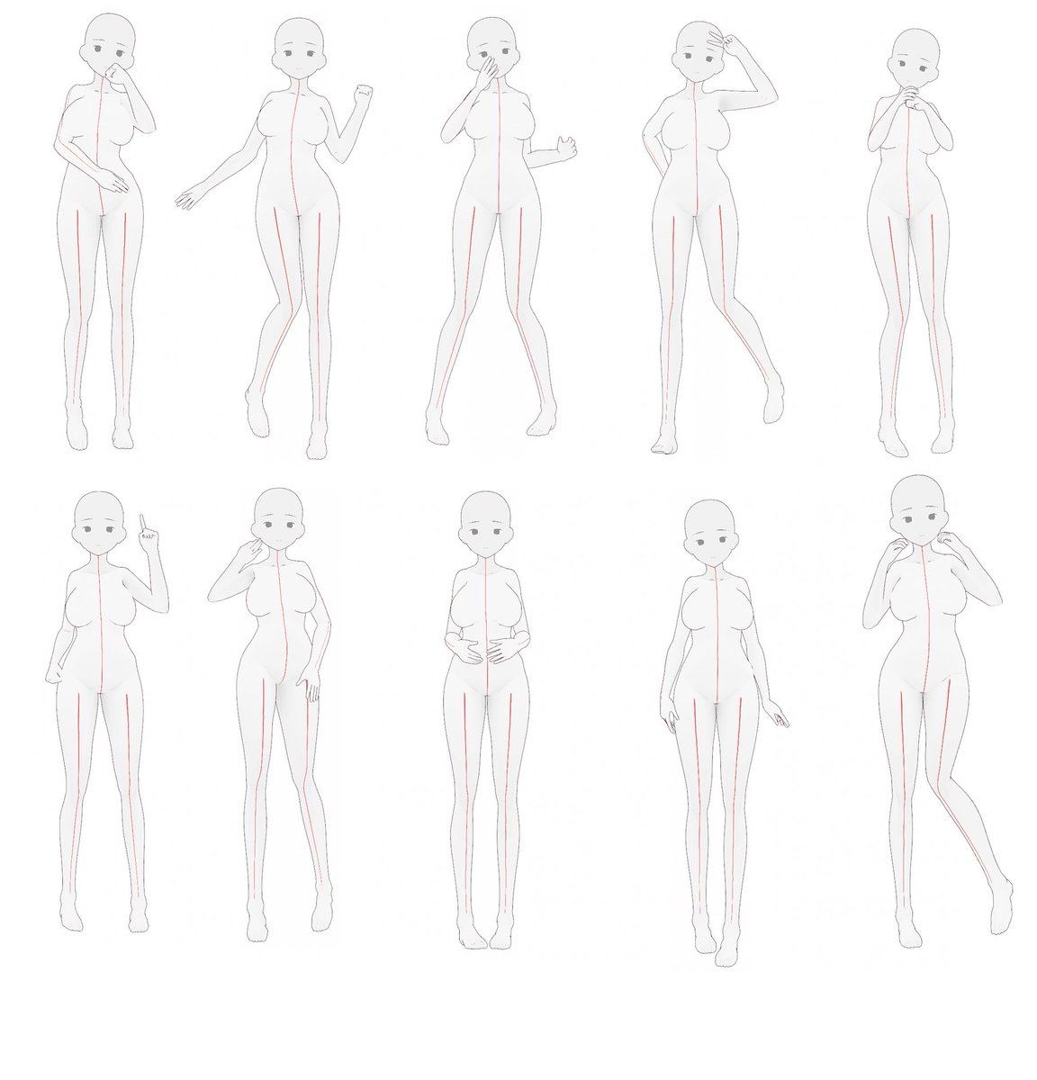 トレス素材ポーズ集 トレスイラスト素材 女性立ち姿ポーズ集４ Illust Pose T Co Ehpo4dgtsx T Co Z4y8v2ultu Twitter