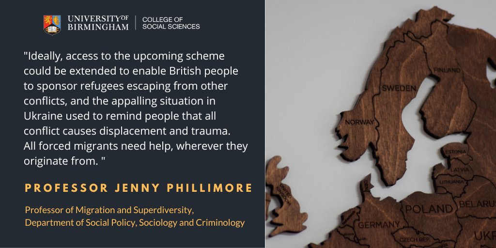 College of Social Sciences (@coss_birmingham) on Twitter photo 💬 Could the new Community Sponsorship Scheme provide an opportunity to all refugees, rather than just Ukranians?
Professor <a href="/japhillimore/">Jenny phillimore @japhillimore@ohai.social</a> explores the new scheme, and what this could mean for all refugees coming to the UK.
blog.bham.ac.uk/socialsciences… 💬 Could the new Community Sponsorship Scheme provide an opportunity to all refugees, rather than just Ukranians?
Professor <a href="/japhillimore/">Jenny phillimore @japhillimore@ohai.social</a> explores the new scheme, and what this could mean for all refugees coming to the UK.
blog.bham.ac.uk/socialsciences…