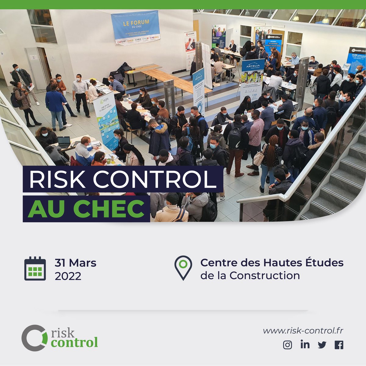 RiskControl11's tweet photo. RISK CONTROL SAS sera présent le 31/03 prochain au CHEC Centre des Hautes Etudes de la Construction pour y rencontrer des étudiant(e)s. Nous recherchons actuellement des #stagiaires et recrutons en #CDI. Venez tenter votre chance !

📍 1 Rue Paul Bert, 94110 Arcueil https://t.co/2DP8JThR6E