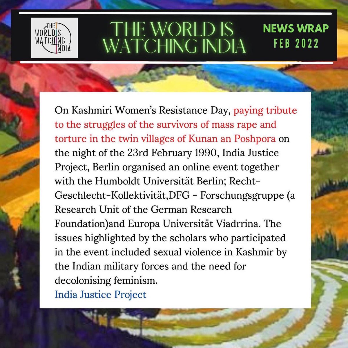 right2dissent20's tweet photo. @AsiaSocialforum @IndiaJusticeP #theworldiswatchingindia https://t.co/qzUrCoPJzk