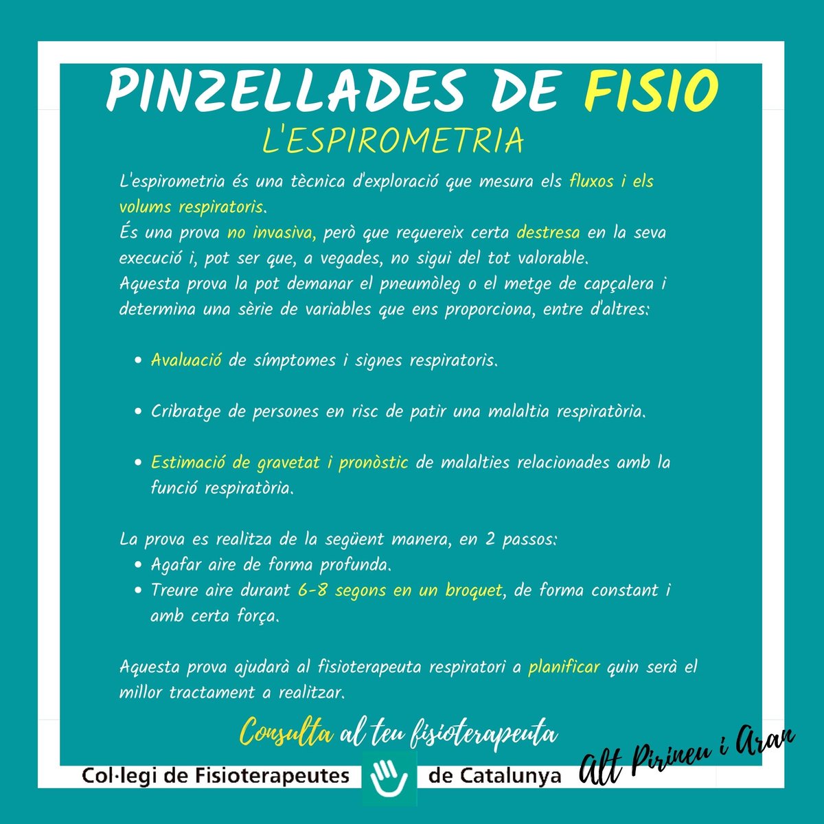 ESPIROMETRIA @flaut4 @colficat <a href="/salut_cat/">Salut</a> @colficatlleida @colficatcentral @colficatebre @radioseu @fshlaseu
#fisioteràpia #fisioterapia