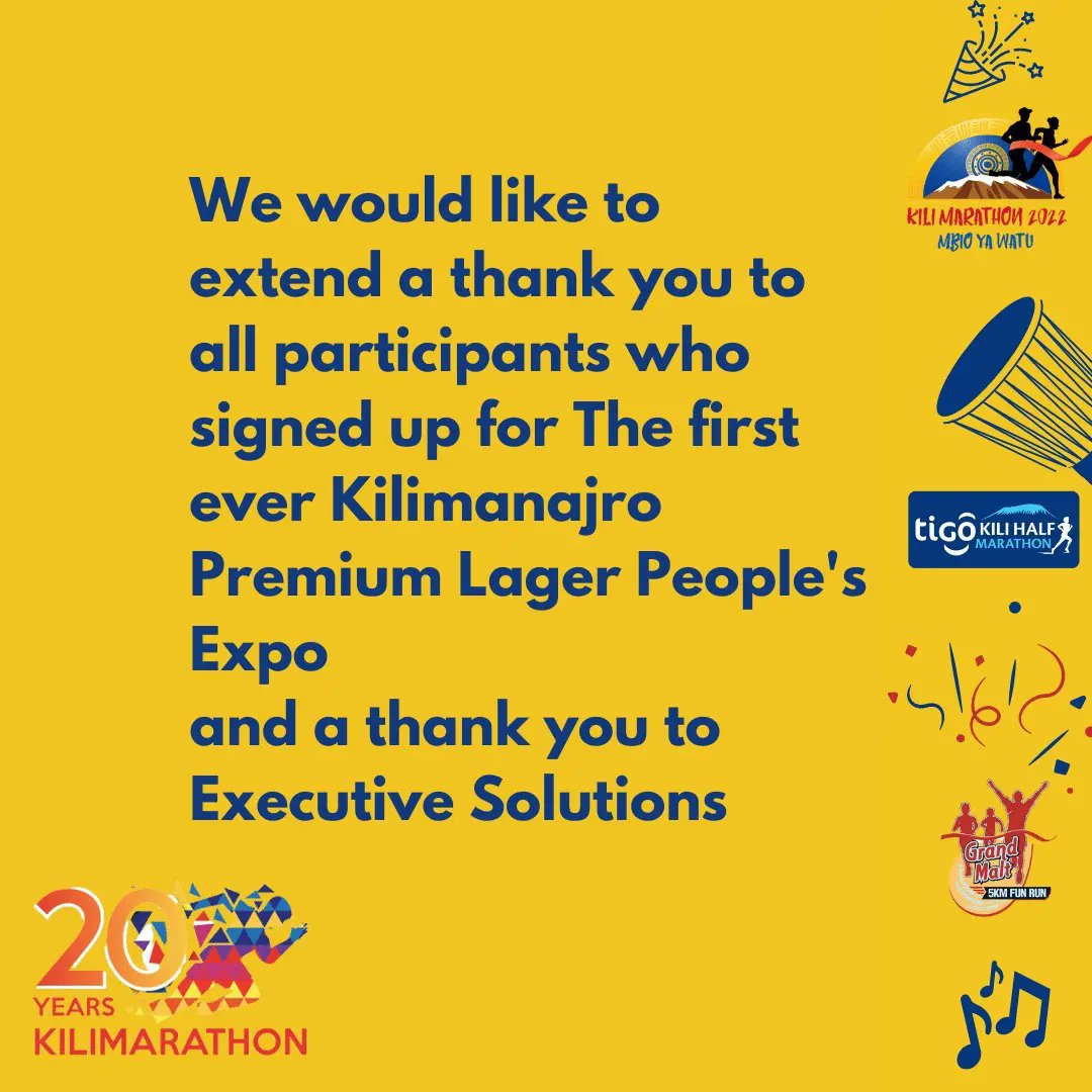 KiliMarathon's tweet photo. Tungependa kutoa shukrani kwa mashirika yote, pamoja na SME's, yaliyojisajili kwa Peoples Expo  mwaka huu. Ilikuwa ushirikiano mkubwa na tuko tayari kwaajili ya tukio linalofuata. Asante @executive_solutions_limited na timu kwa usaidizi wote. https://t.co/lcw6w21oLt