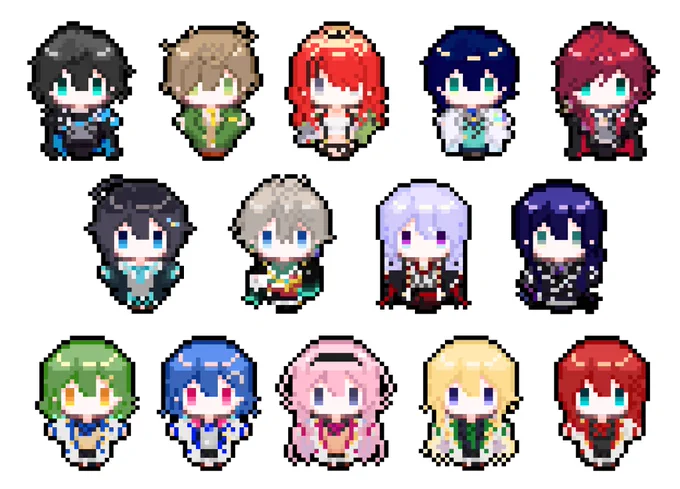 【🌈🕒メンバードット絵企画】
2019年11月〜2021年7月デビューの人々! そしてついに完成しました!!にじさんじ全員描き終えました!卒業組や海外勢は先になりますが…乞うご期待ということで!!
 #にじさんじ 