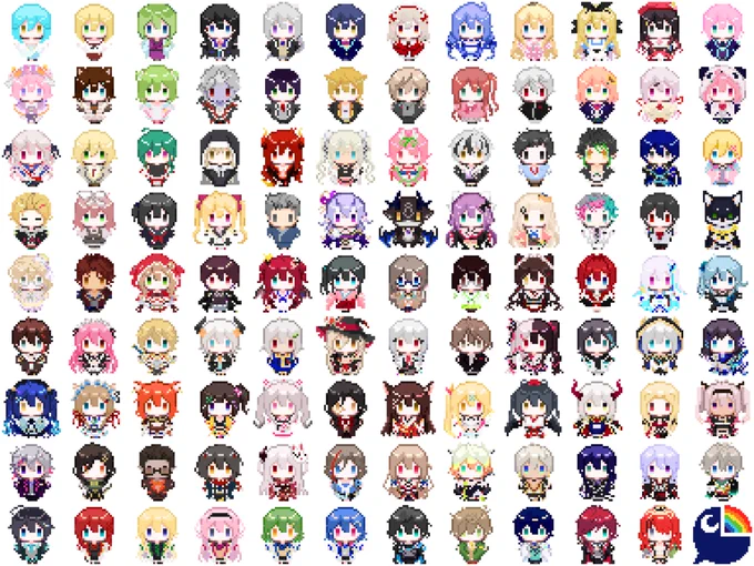 【🌈🕒メンバードット絵企画】
2019年11月〜2021年7月デビューの人々! そしてついに完成しました!!にじさんじ全員描き終えました!卒業組や海外勢は先になりますが…乞うご期待ということで!!
 #にじさんじ 