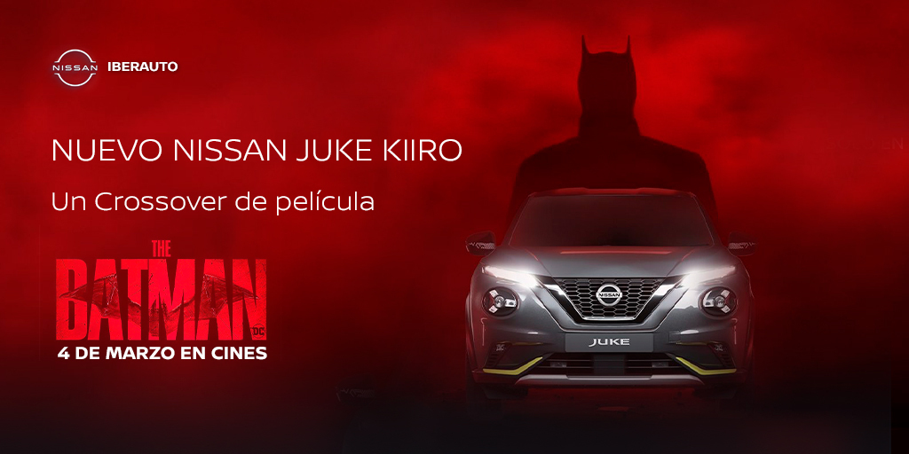 🦇 Nuevo Nissan Juke Kiiro, un crossover de película, ideal para ver en los cines la nueva de Batman protagonizada por Robert Pattinson.

🚘 Descubre nuestro vehículo con más superpoderes en la carretera con Nissan Iberauto: bit.ly/3MRkcRu