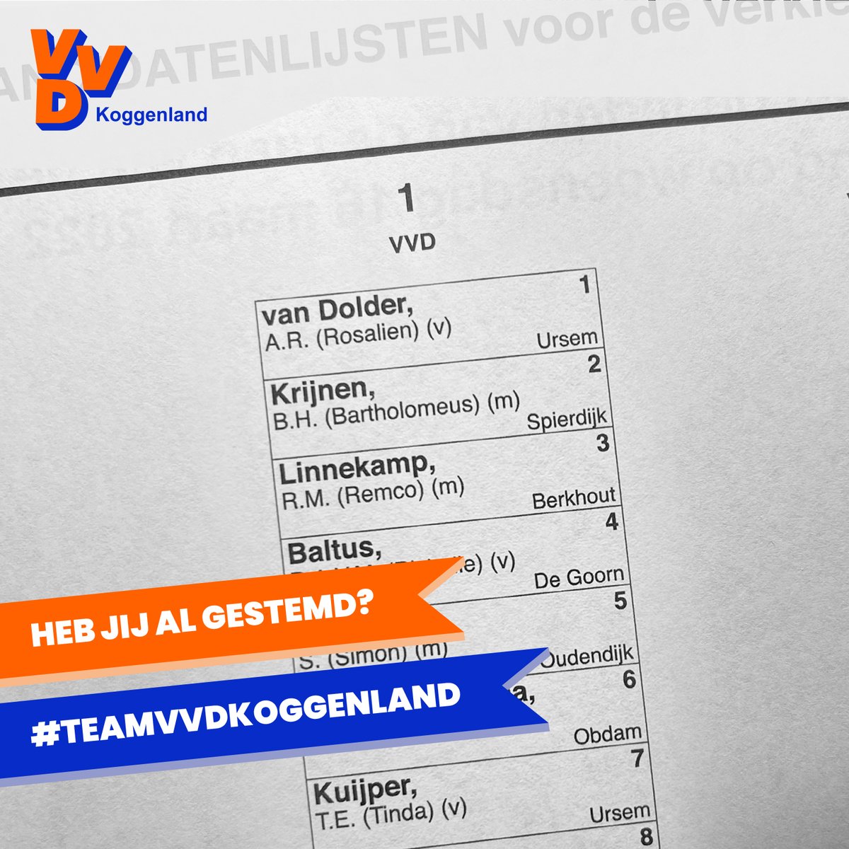 Morgen is de laatste dag om te stemmen. Maak gebruik van uw democratisch recht en stem vandaag of morgen nog en als het aan ons ligt op de grootste en mooiste partij van Koggenland: VVD lijst 1!

teamvvd.nl