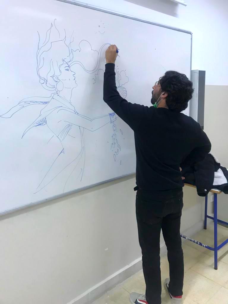 Nous avons eu l’honneur d’accueillir au LAK l’artiste / illustrateur <a href="/DebsIvan/">IvanDebs</a>  ! 🤩
Cette rencontre fructueuse avec les élèves de première  a porté sur le thème “Art et Pouvoir” 🎨✨