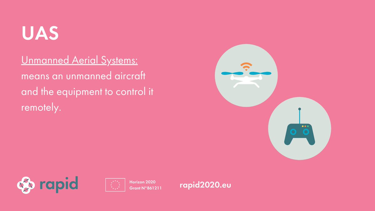 Rapid_2020's tweet photo. Introducing the #RAPIDProject Glossary: Summarising keywords in the #drones sector! Starting with #UAS: Unmanned Aerial Systems.
Read the full definition in our glossary π and visit https://t.co/ZLIivIPXdS to learn more.
#DroneTechnology
#RAPID https://t.co/Y881LP8Icp