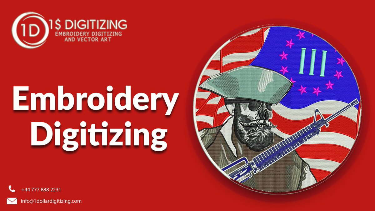 1dolrdigitizing's tweet photo. @1dolrdigitizing  
Embroidery digitizing software is used by embroiders or a digitizer to run patterns and designs into the embroidery machine.

Website: https://t.co/Gq1pQfIfa6
Email: info@1dollardigitizing.com
Phone: +44 777 888 2231

#vectorart #embroiderydigitizing https://t.co/hmv3T5ed17