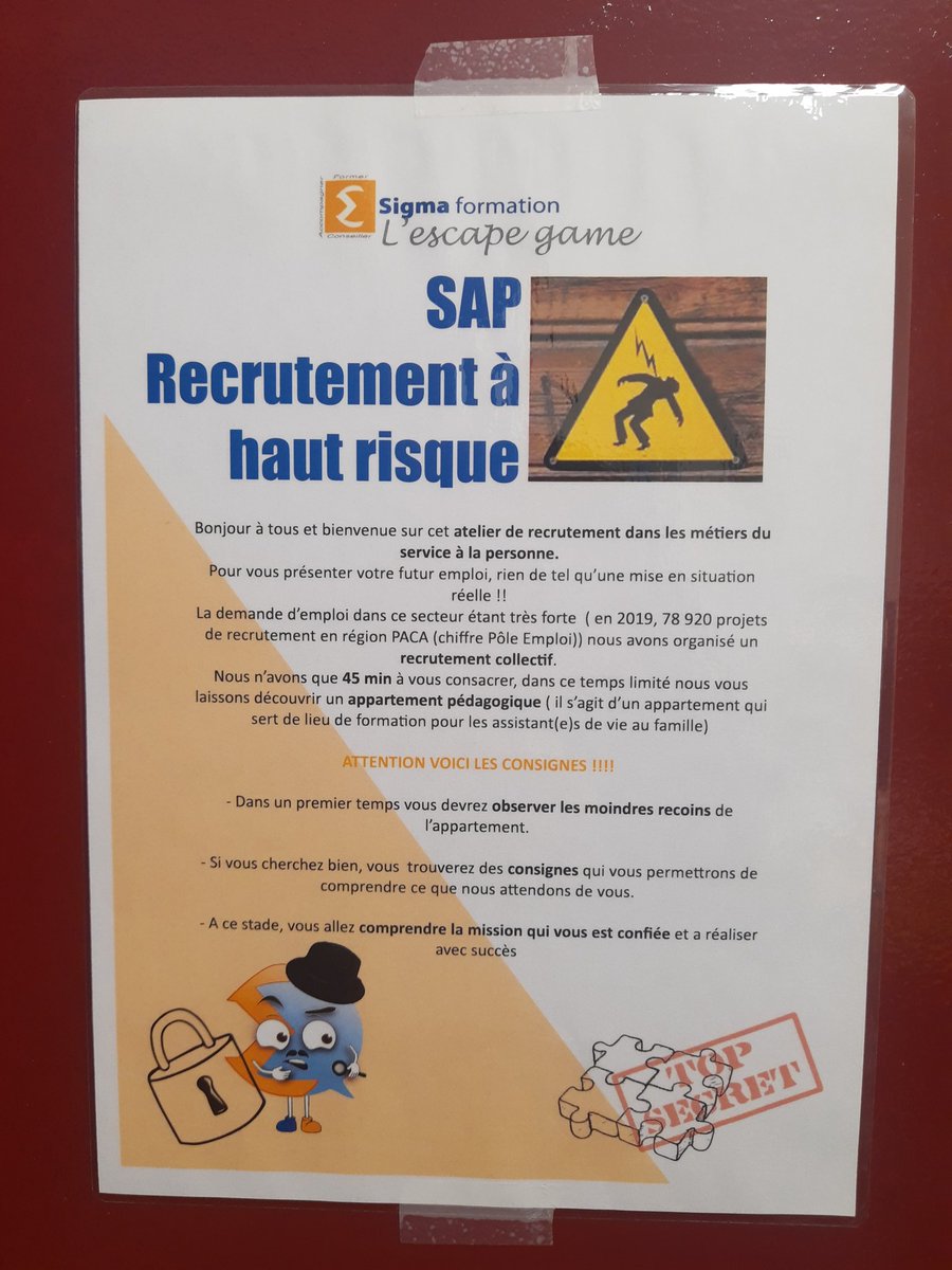 ChrisMASSART13's tweet photo. #apprentissage : un vecteur d'insertion professionnelle et un outil de recrutement durable. Avec la mobilisation de Sigma Formation, @pe_marseille10 réalise une présélection innovante: un escape game dans un appartement témoin.
🙏A Aurore FAVAR
#SAP #expertiseAvenir https://t.co/QcKlOBfso1