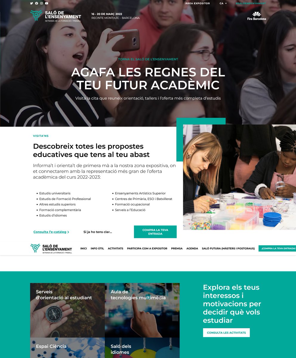 holaudl's tweet photo. La @UdL_info torna al #saloensenyament 📆des del 16 al 20 de març, visita'ns al nostre 📢estand: dolbes titulacions i titulacions úniques, programa de beques i ajuts propis ...i t'esperen sorpreses #somudl i tu què vols ser?? https://t.co/B6uc0zQ1fu
