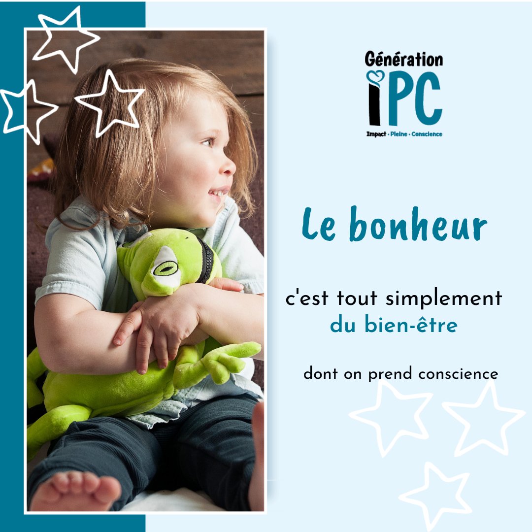 generationipc's tweet photo. [Réflexion IPC] 
🤗🙂🥰 

Le BONHEUR, c'est tout simplement du bien-être dont on prend conscience! ✨

#GénérationIPC #Citation #Motivation https://t.co/LbbETk4ufj