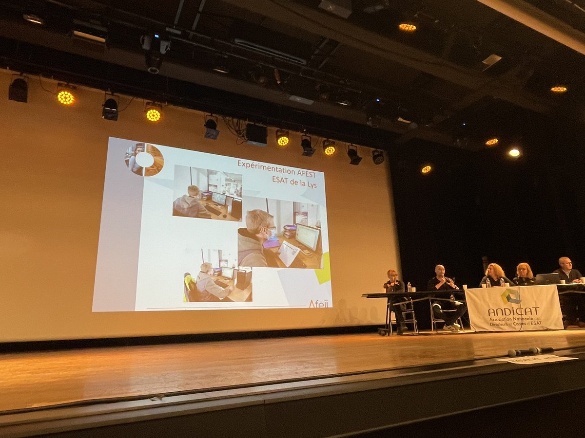 andicat_asso's tweet photo. Expérimentation de l’Afest. Ingrid Sion coordinatrice centre de formation , Hervé Fiquet, Moniteur d’atelier #ESAT et Thomas Minebois opérateur machine https://t.co/pC0HYhA8fJ