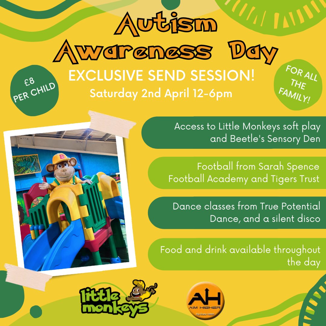 #autism awareness day event. Exclusive session for all families with SEND children. <a href="/NorthcottSchool/">Northcott School and Sixth Form College</a> <a href="/Ganton_Hull/">Ganton School Hull</a>  <a href="/KIDSHull/">Kids Yorkshire</a>  @freddies_uk <a href="/Downright21/">Downright Special</a> @hullsendiass  <a href="/lifeforakid/">Life For A Kid</a> @parentsunited17 <a href="/artispectrum/">Artistic Spectrum</a> <a href="/Matthews_Hub/">Matthew's Hub</a> <a href="/tigerstrust/">Tigers Trust</a>