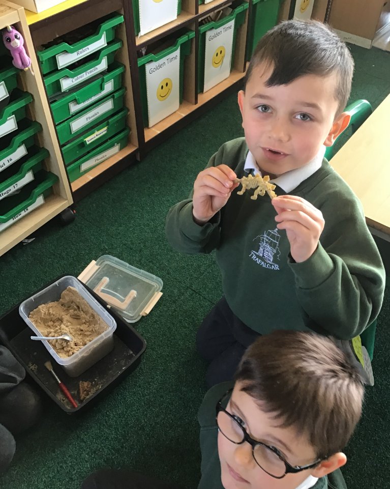 TrafalgarInfant's tweet photo. Year 1 enjoyed their visit from Horsham Museum last week, they had great fun being palaeontologists. Thank you to everyone for your voluntary donations towards the cost of this valuable experience. https://t.co/lpyTuA5jA0