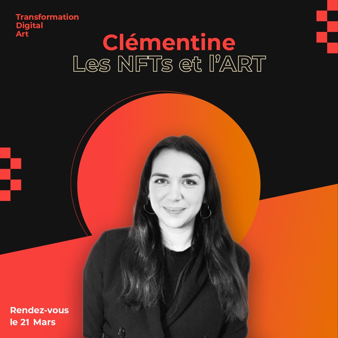 RDV le 21 Mars à la rencontre de Clémentine, notre expert en NFT lors de notre #Masterclass sur la transformation digitale du marché de l'art !

⬆️ Lien de notre masterclass en bio #MBADMB #Transformationnum #artdigital #art #artdisrupt #efapartdigital