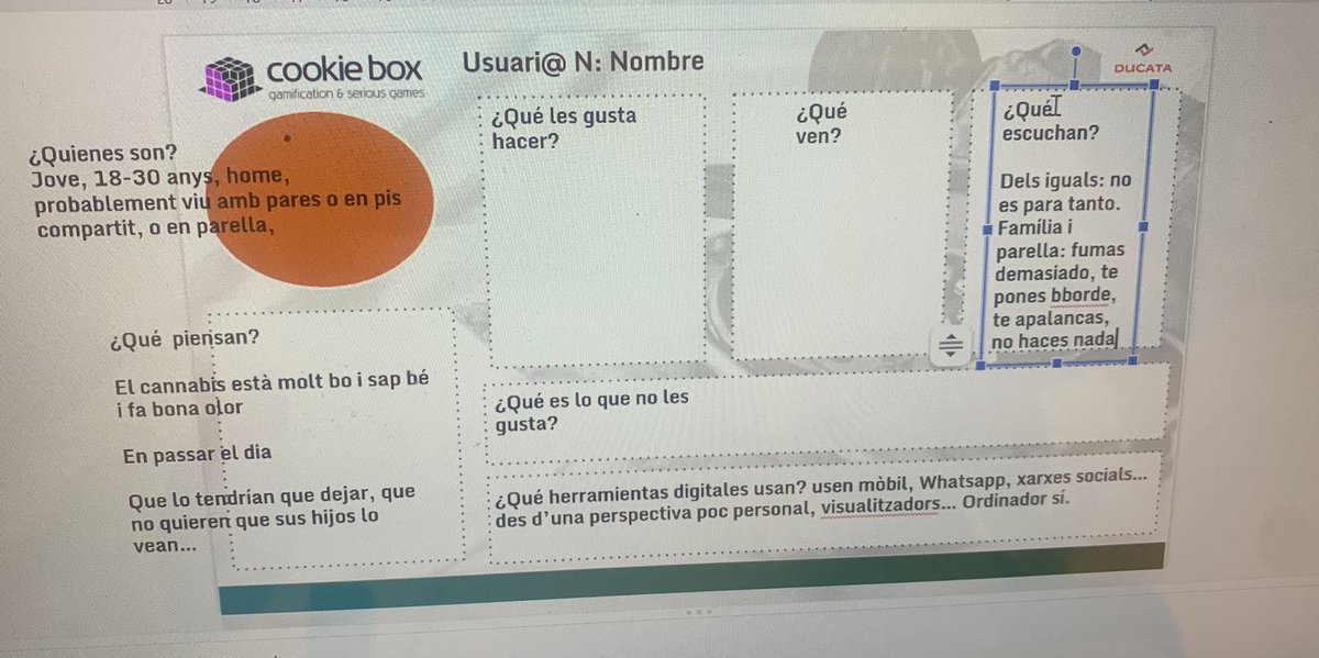 CrisMarMar's tweet photo. #Codesigning an #app 📱#seriousgames 🎮 with 🧑🏻‍⚕️👩🏼‍⚕️#clinicians 🧍🏼‍♂️🧍🏻‍♀️#clients @Cookiebox_SL a #research about co-use #tobacco #cannabis led 👉🏼@ICO_oncologia @PNSDgob :#DuCATa https://t.co/JeyBhivYOG