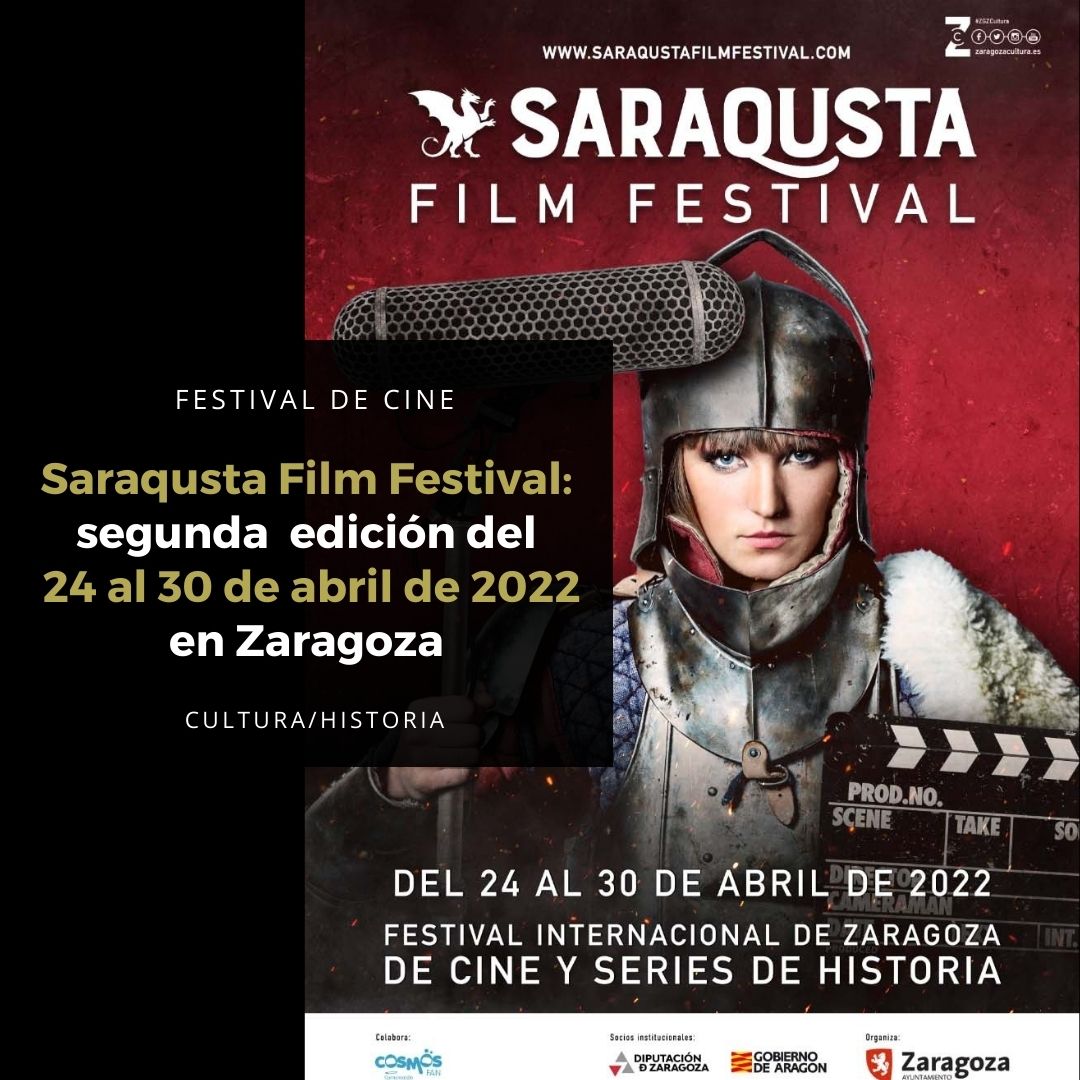 mitcomunicacion's tweet photo. 🎬 El @Saraqusta_FF, Festival Internacional de #Zaragoza de #Cine y #Series de #Historia, se consolida como referente en este género con la celebración de su 2ª edición del 24 al 30 de abril de 2022. https://t.co/fjFEpFgGa2