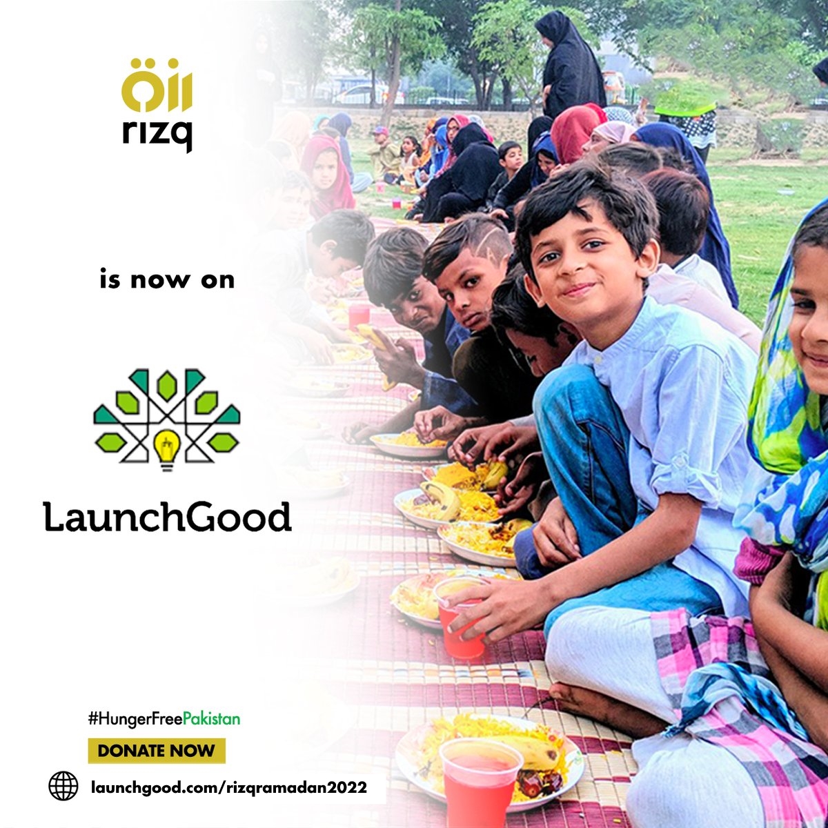 rizqorg's tweet photo. Rizq Ramadan Campaign is now live on LaunchGood. Now you can play your part in feeding the most deserving segment of Pakistan from anywhere in the world. 
Donate at: https://t.co/J8v9kK7afb
#rizqramadan #SDG2 #EndHunger #rizq #feedingpakistan https://t.co/ZwyVp7DVmu