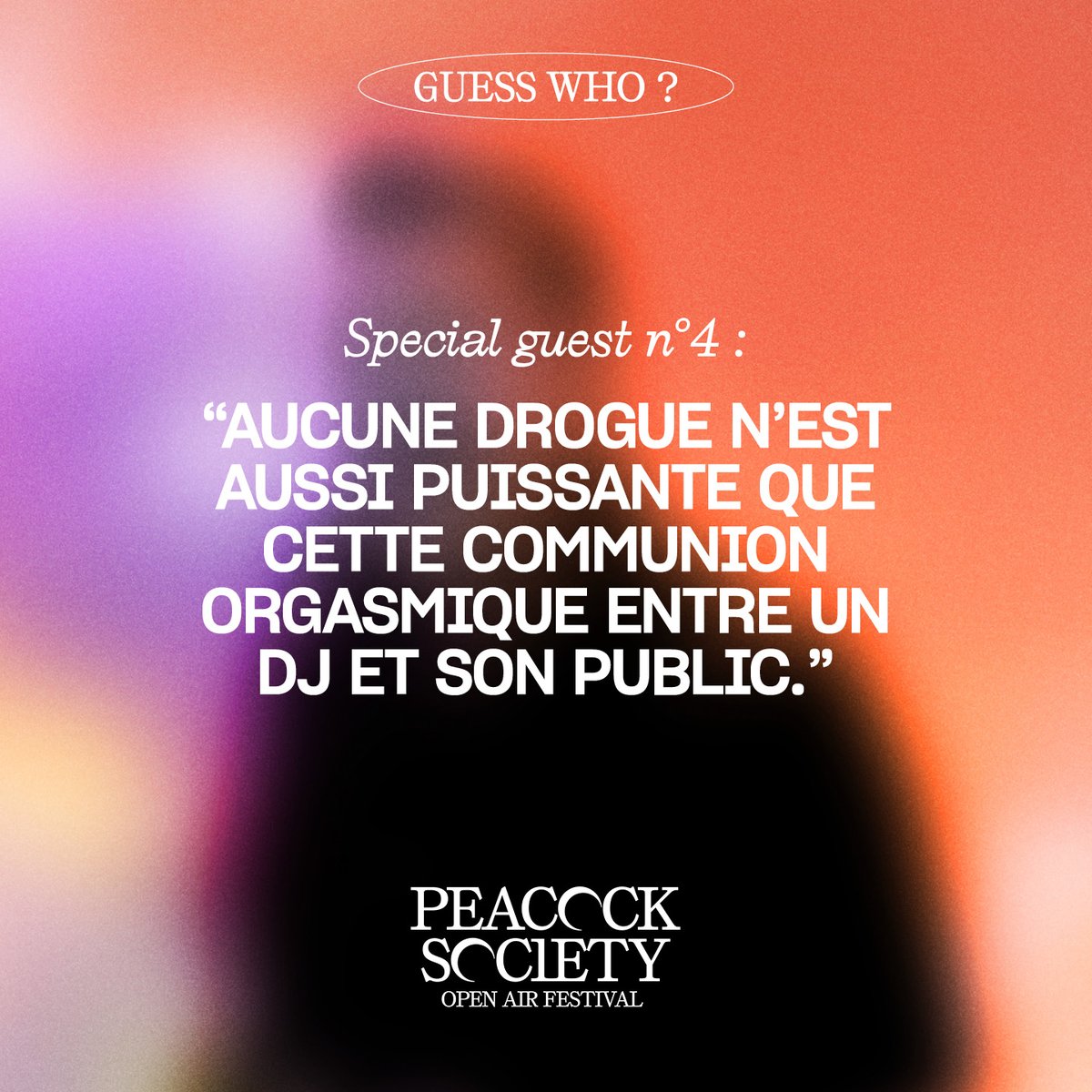 PeacockSociety's tweet photo. Quel.le tête d'affiche de PEACOCK SOCIETY 2022 se cache derrière cette citation ? Partagez vos pronostics sous ce tweet 👇
Plus que quelques jours avant les premières annonces... ⏱️ #NEEDTODANCE
Billetterie ▶️ https://t.co/9hyAawyYJI https://t.co/ceQ614twp6
