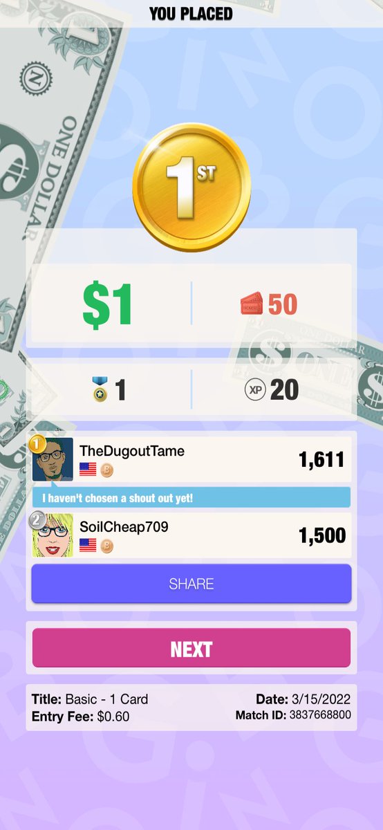 tv5329blue's tweet photo. $1 richer thanks to a quick game of Blackout Bingo! https://t.co/Z5ECl6B7I1 https://t.co/eos15535Mu
