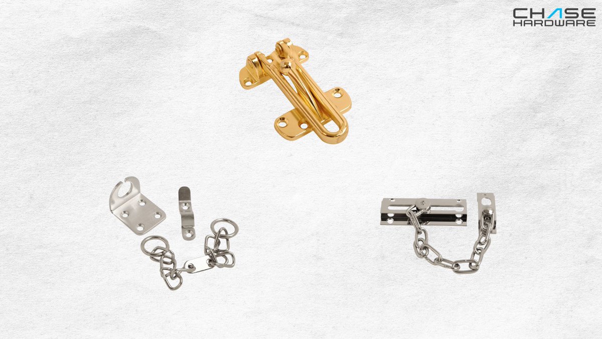 Chase_Hardware's tweet photo. Our Door Chains are to be fitted on the inside of your door, and they allow you to open the door a little and check who is there.
We supply a variety of styles and options, see more here: https://t.co/Czsqg7v1iX
#hardware #doorchains #homesecurity #safety https://t.co/QX2HagFgwA