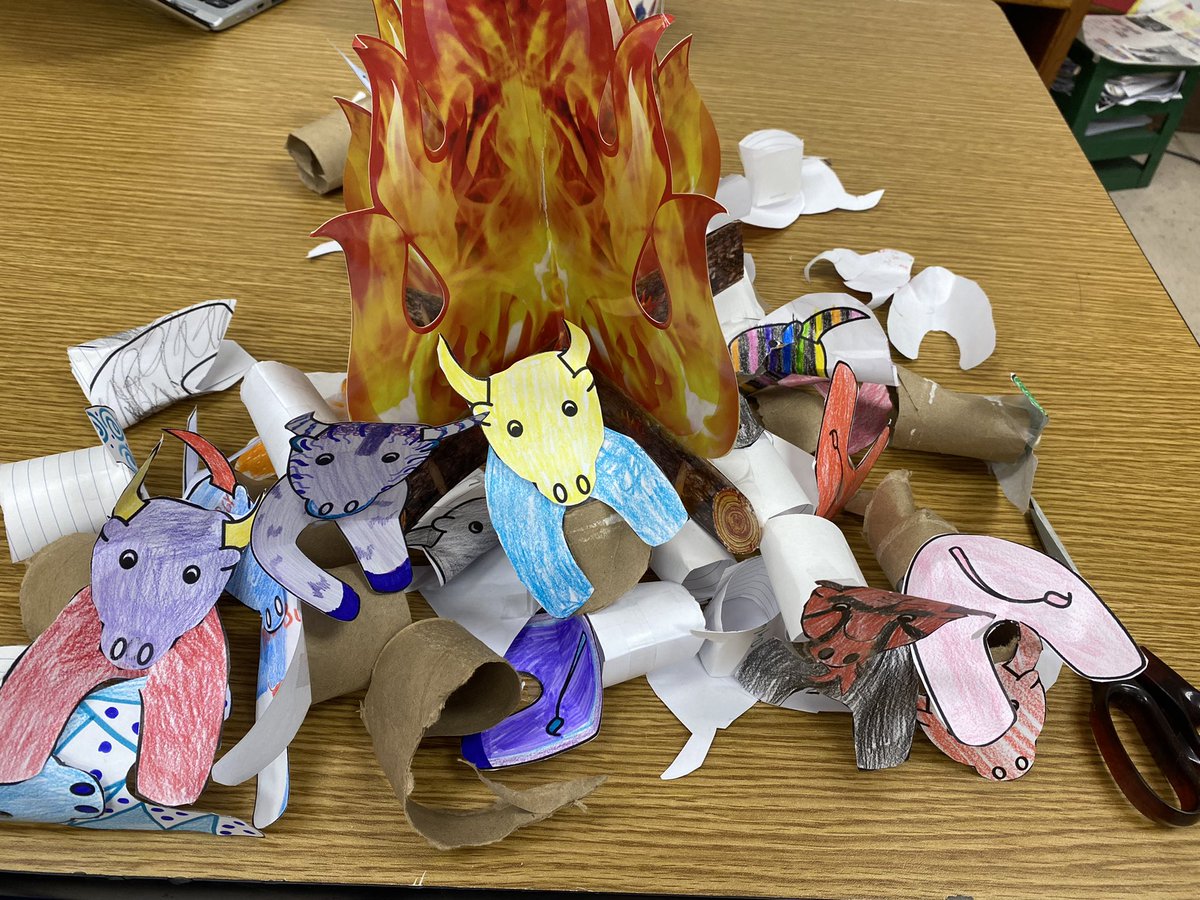 bernardmason's tweet photo. Start your day off right with a Latin class bull sacrifice. Prophecies by #dungeonsanddragons and bull template by #crayola https://t.co/KcxeRfWj7b