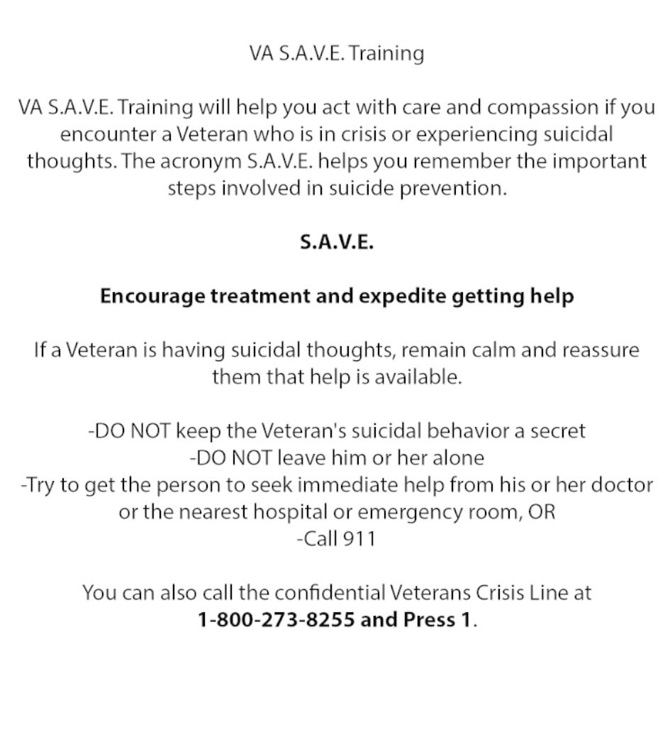 Ren on Twitter "10/ VA S.A.V.E. Training VA S.A.V.E. Training will