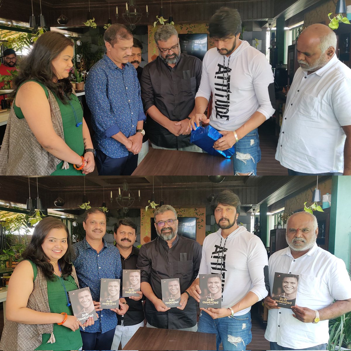 TeamBSH__'s tweet photo. Baadshah @KicchaSudeep boss releases Late #PuneethRajkumar Sir Biography today❤

Best wishes for entire #James team
#KicchaSudeep #VikrantRona https://t.co/bRJzwTSkhv